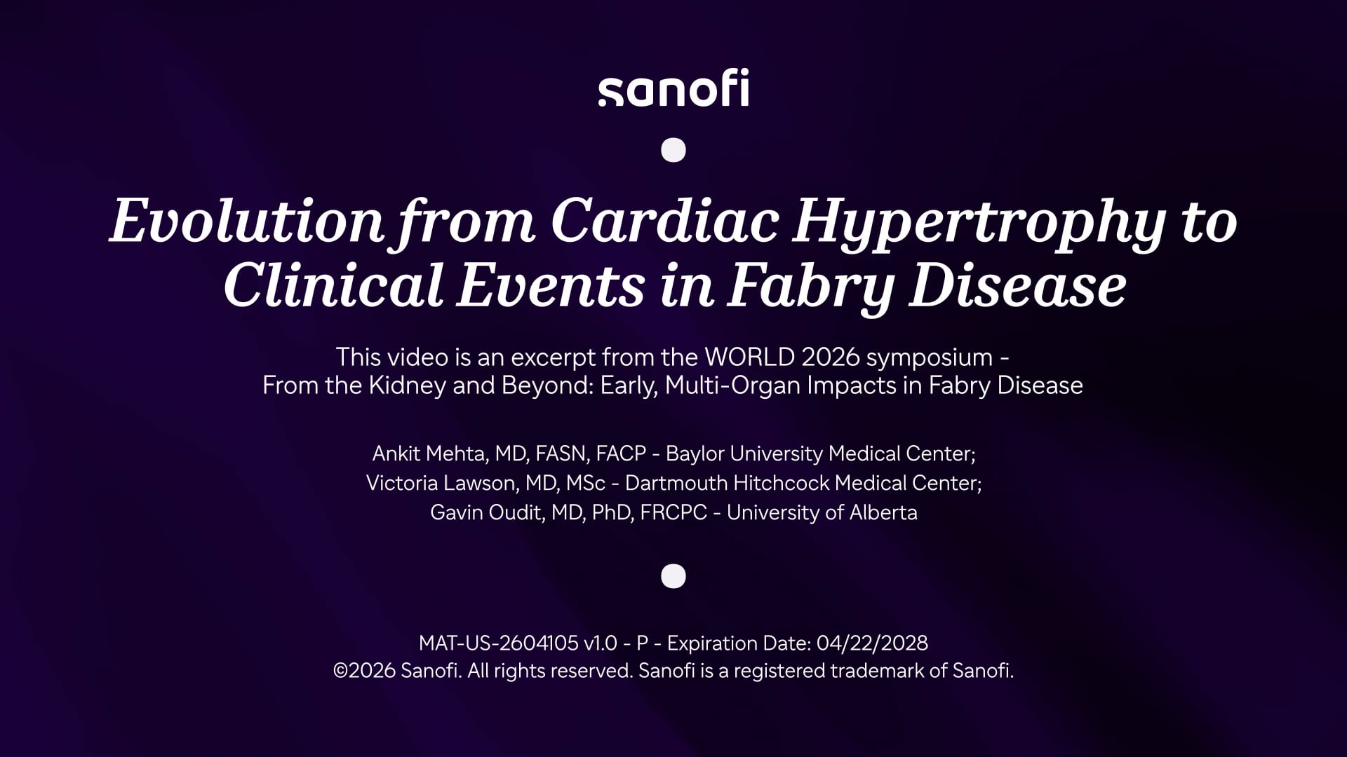 Evolution from cardiac hypertrophy to clinical events in Fabry Disease