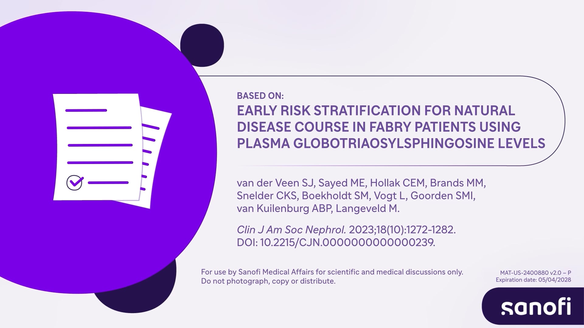 Risk Stratification Using Plasma LysoGL3
