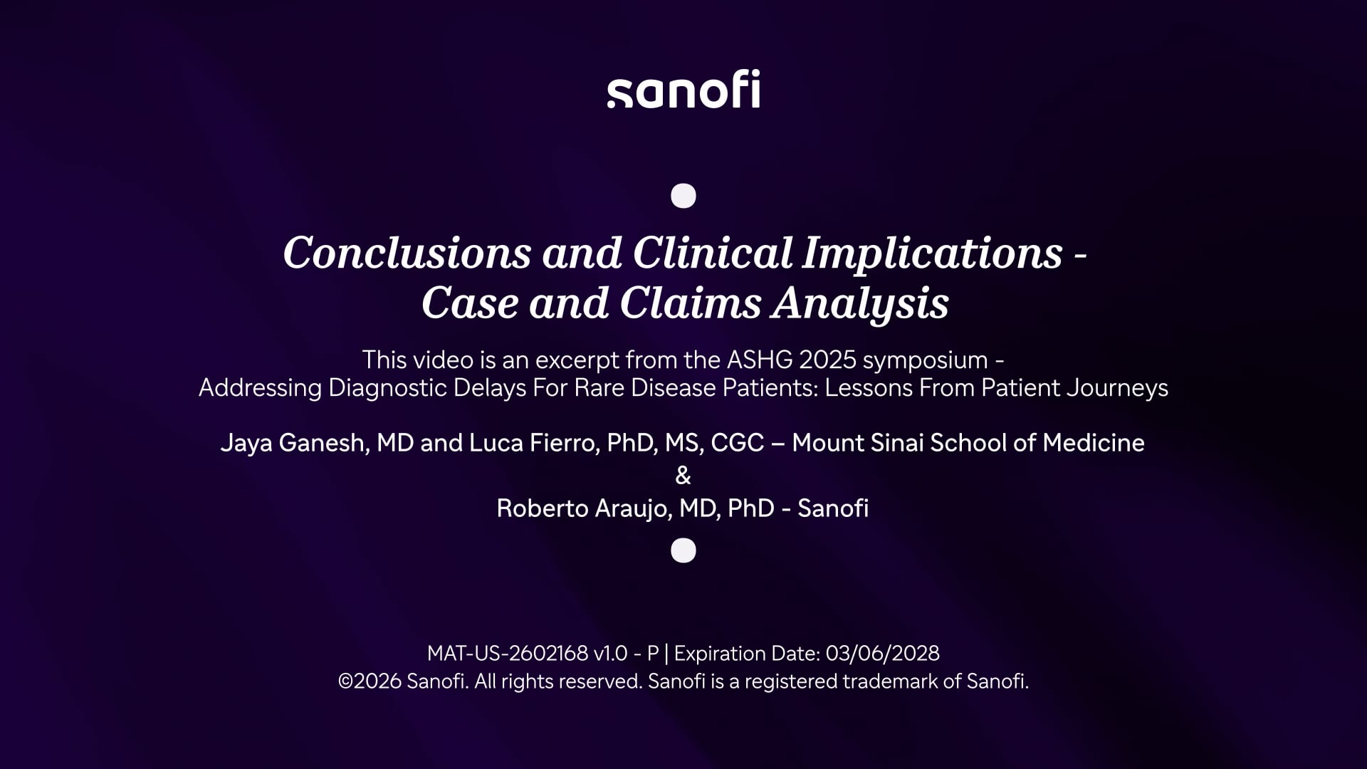 Conclusions and Clinical Implications - Case and Claims Analysis