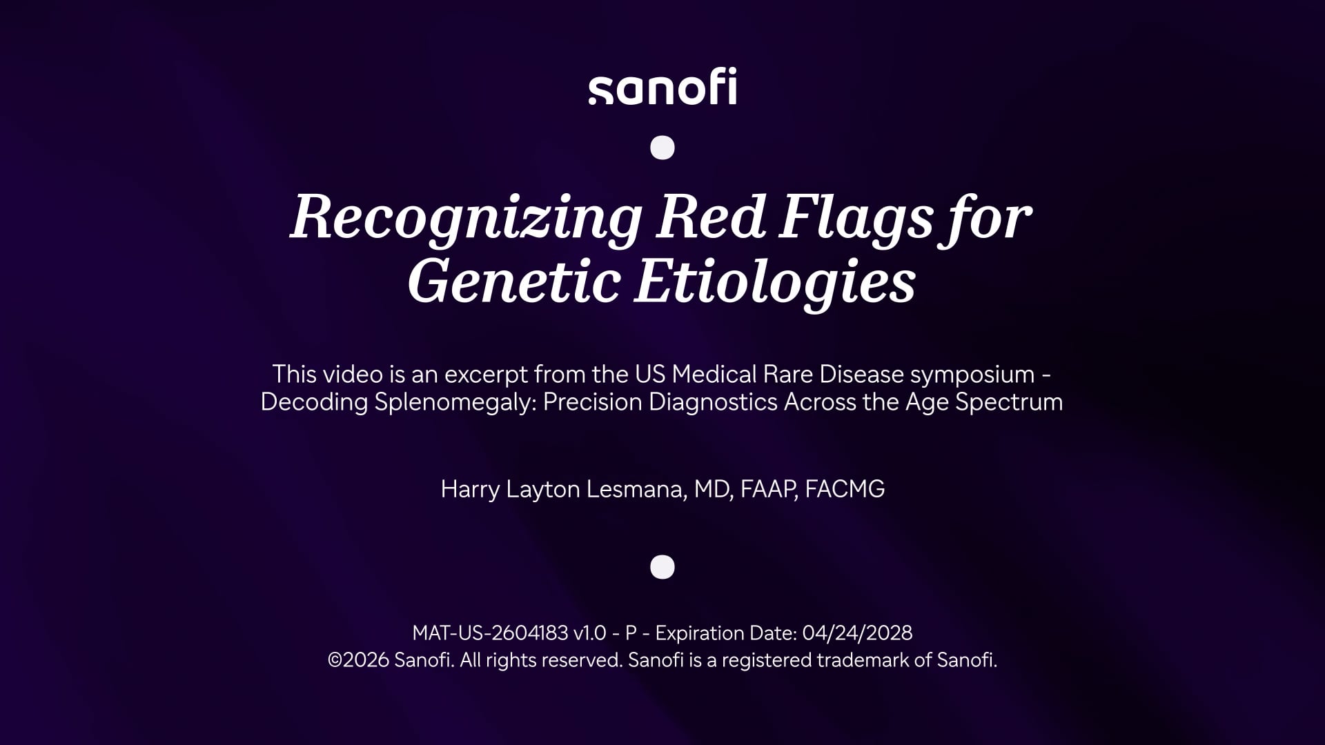 Recognizing Red Flags for Genetic Etiologies