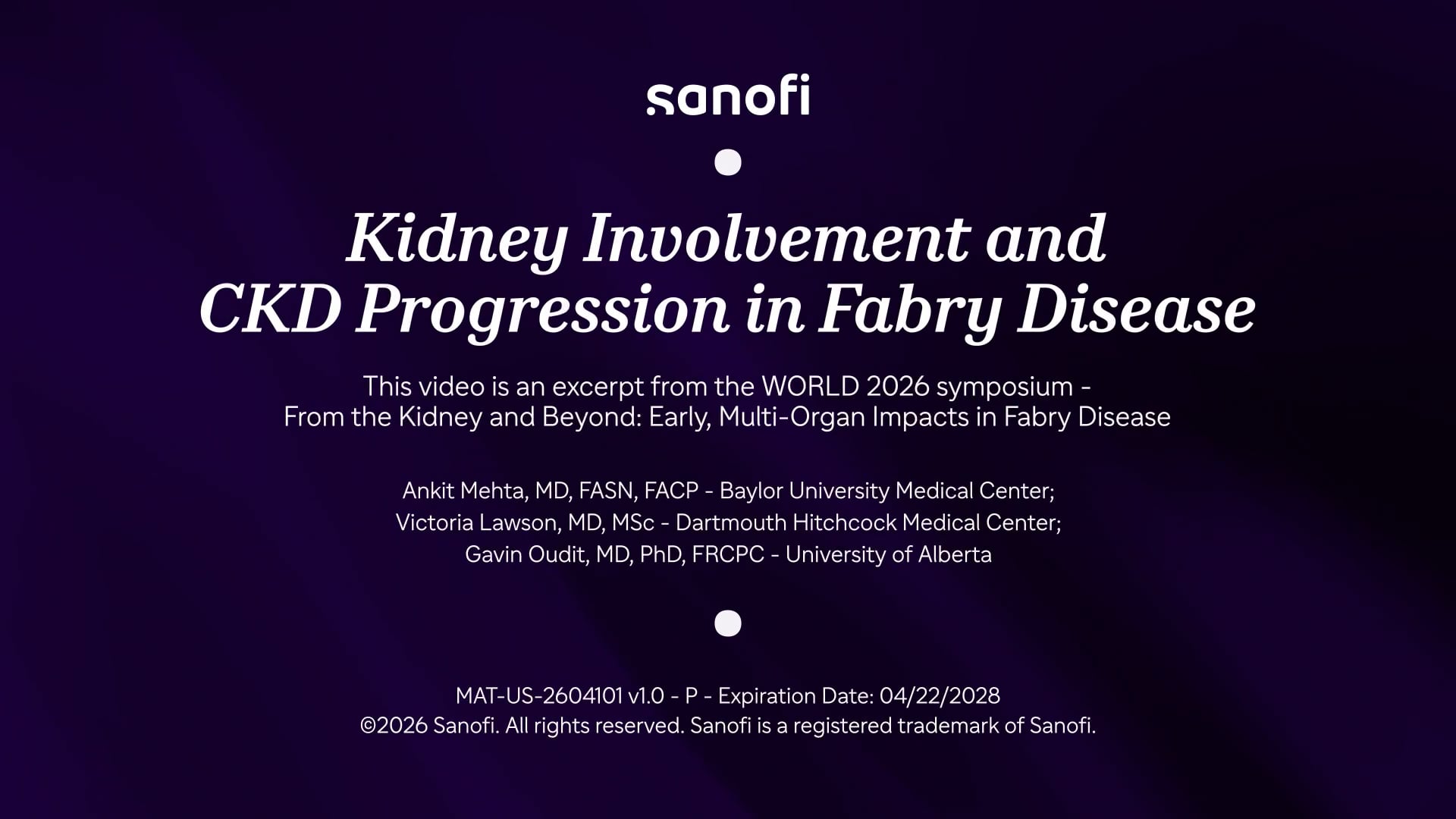 Kidney Involvement and CKD Progression in Fabry Disease