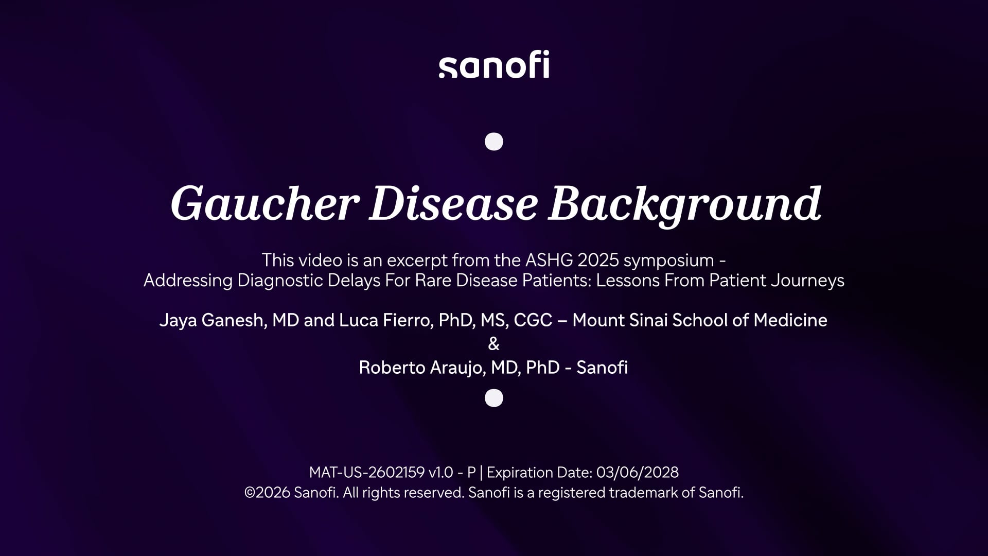 Gaucher disease background